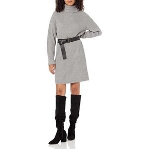The Drop Kayden Turtleneck Sweater Dress Heather Gray Small NWT Cozy Ribbed Knit